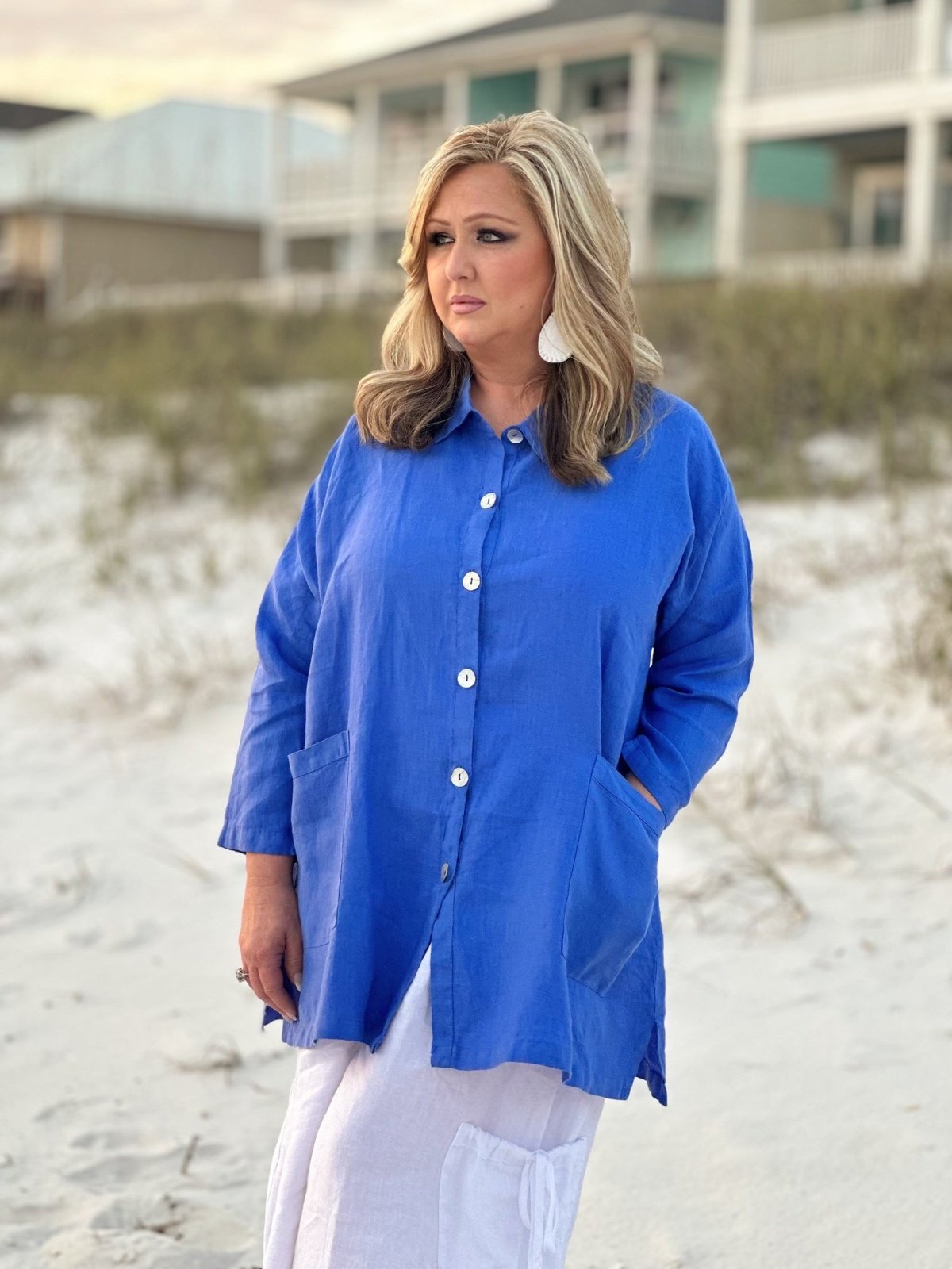 Match Point Plus Periwinkle Collared Shirt