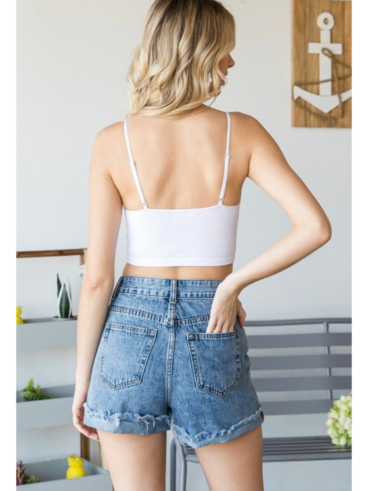 Medium Washed Veveret Denim Shorts