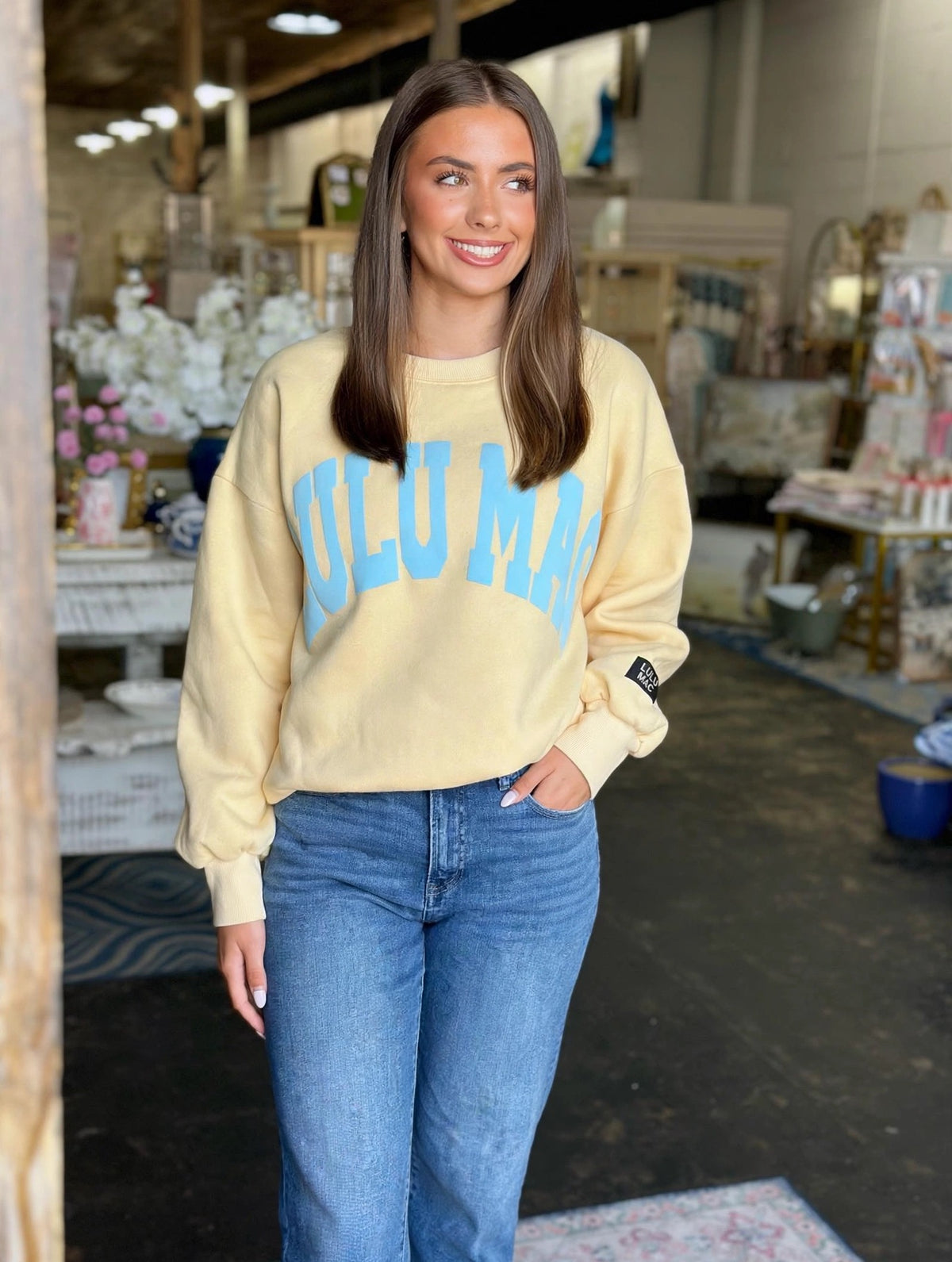 Lulu Mac Sweatshirt Butter/ Light Blue - Puff
