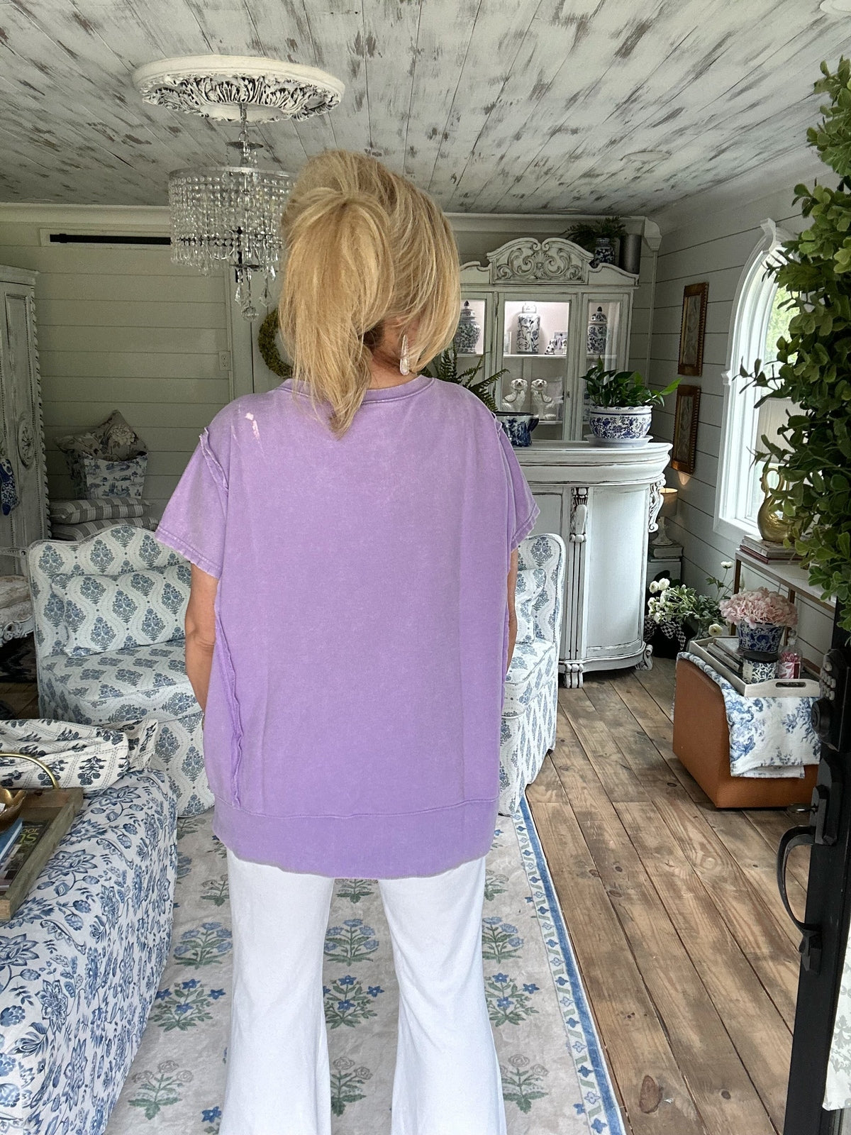 Lavender acid wash high low top