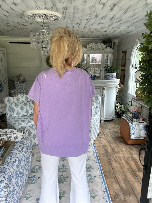 Lavender acid wash high low top