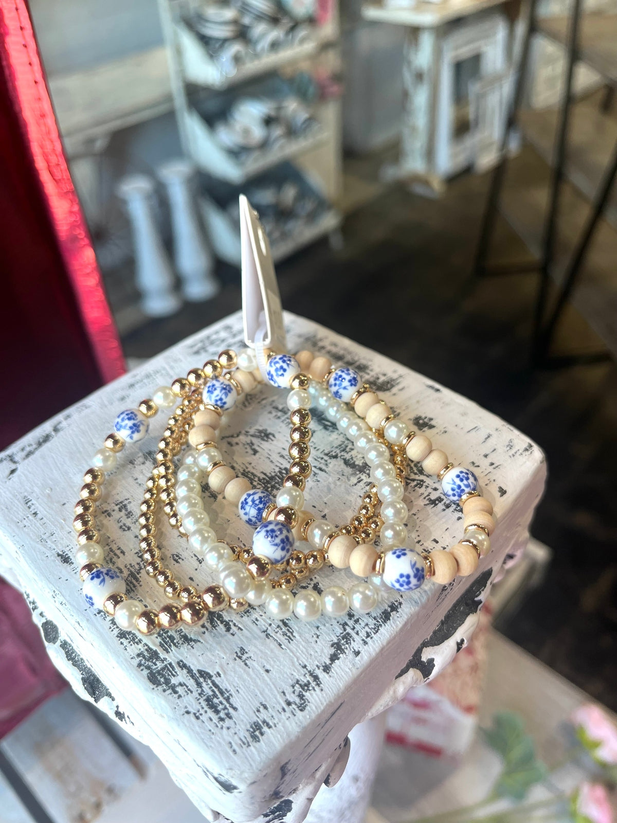 Blue Willow Stacking Set Bracelets