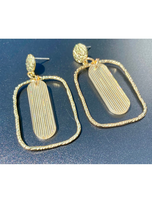Gold Plated Acrylic Dangle Earrings