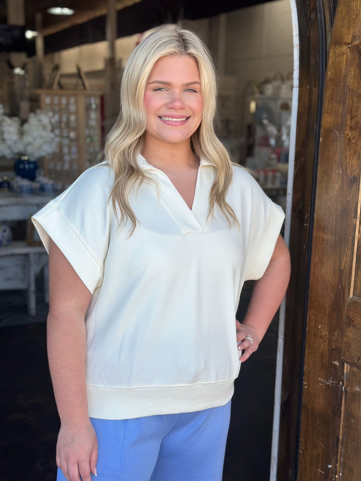 Luxeknit Pullover Collared Top