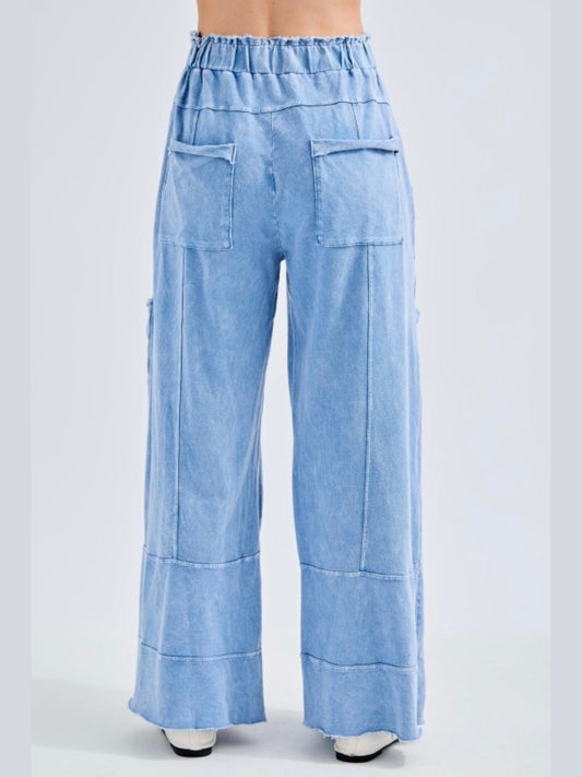 Mineral Wash Wide leg lounge pants