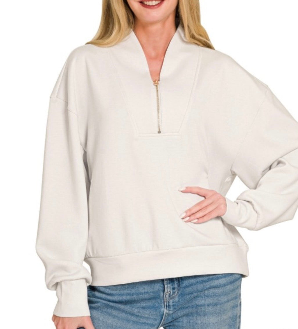 Plus Bone Scuba Half Zip Pullover