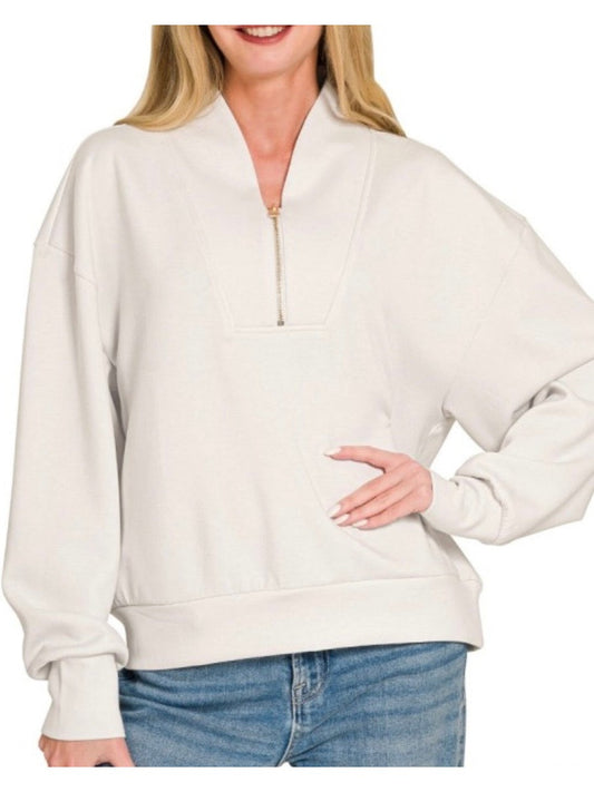 Plus Bone Scuba Half Zip Pullover