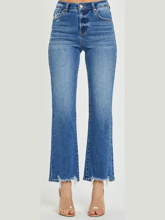 Dark Plus High Rise Relaxed Straight Fit Jeans