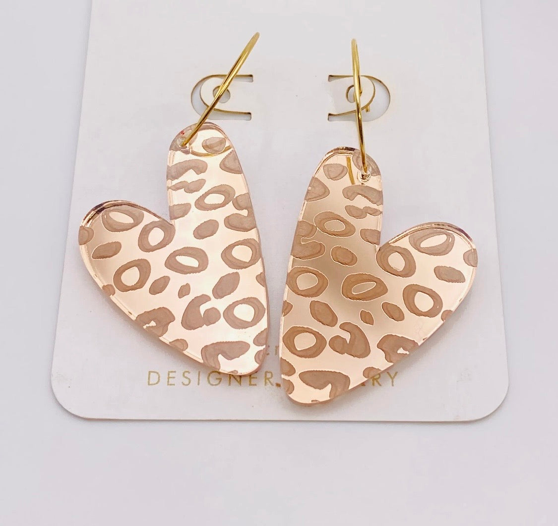 Sweet Heart Rose Gold Earrings