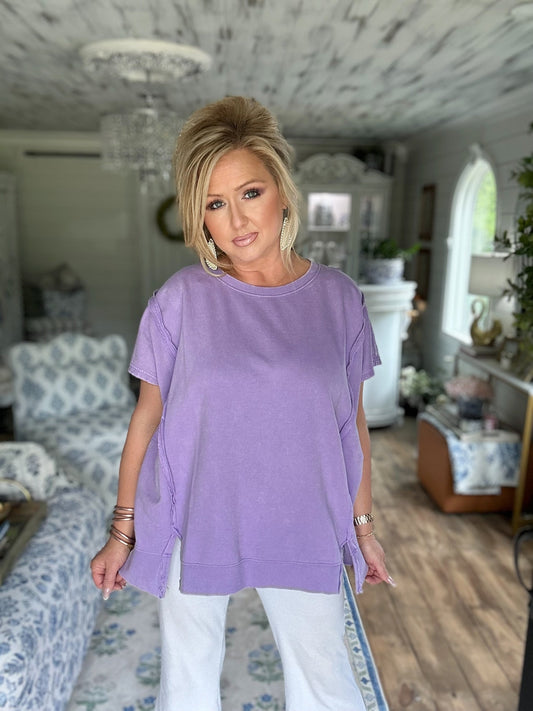 Lavender acid wash high low top