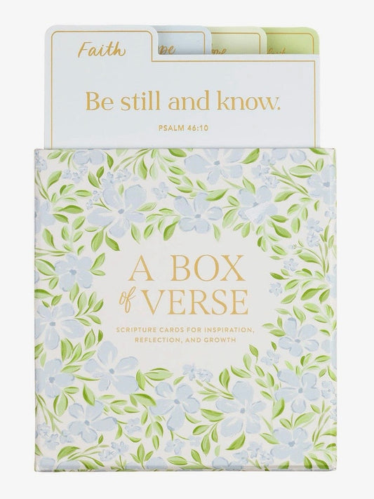 The Blue & Green Floral Box of Verses Card Set