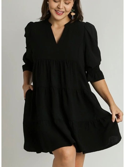 The Raven Plus Woven Tiered Dress