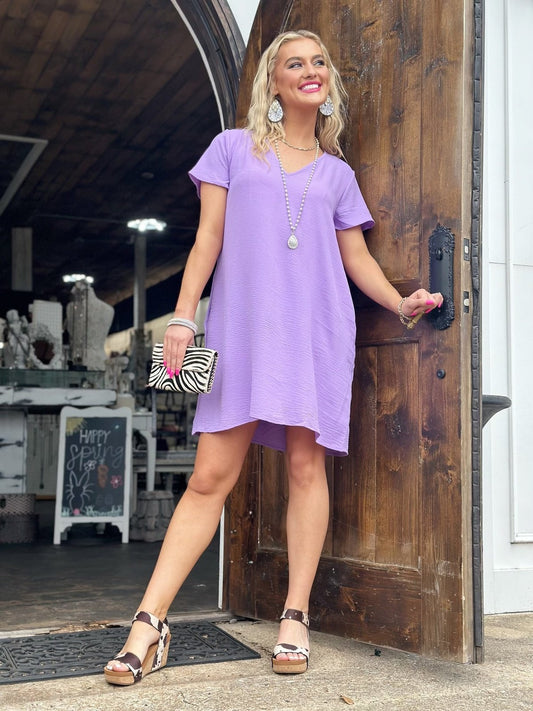 Purple Euphoria V-Neck Dress