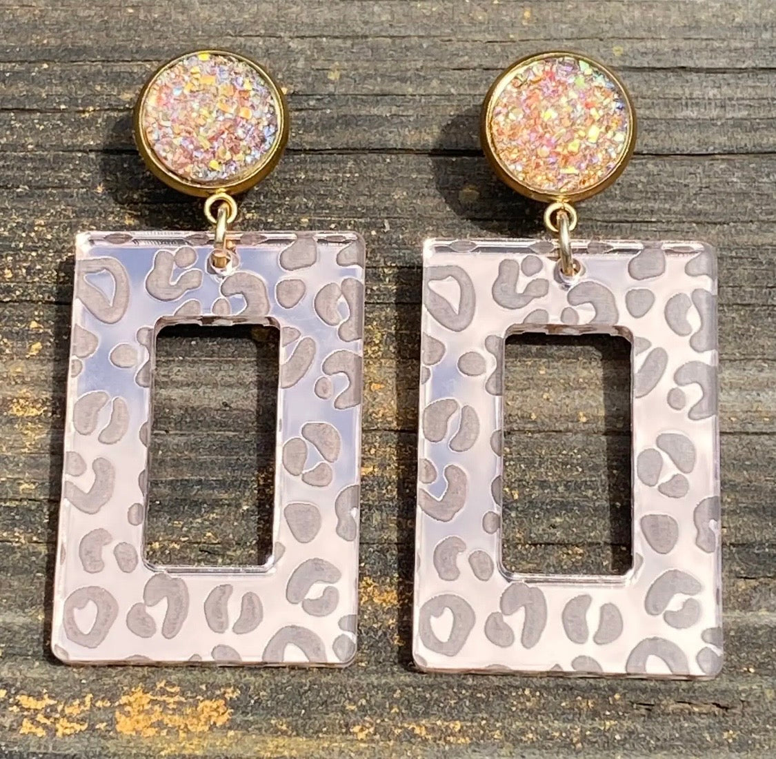Leopard Luxe Mirror Earrings