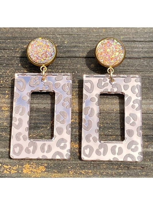 Leopard Luxe Mirror Earrings
