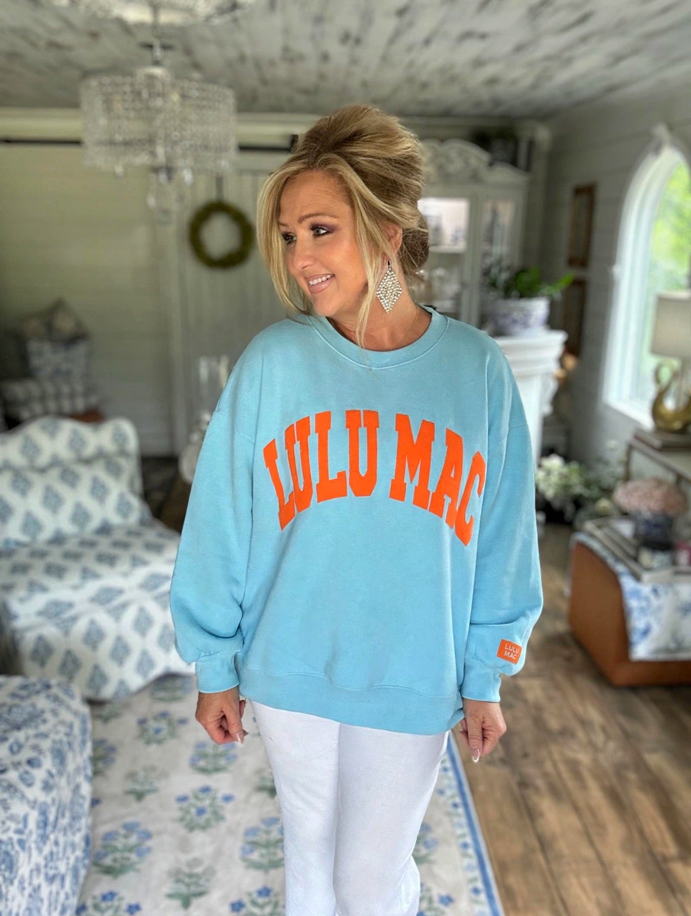 Blue/Orange Puff Lulu Mac Sweatshirt