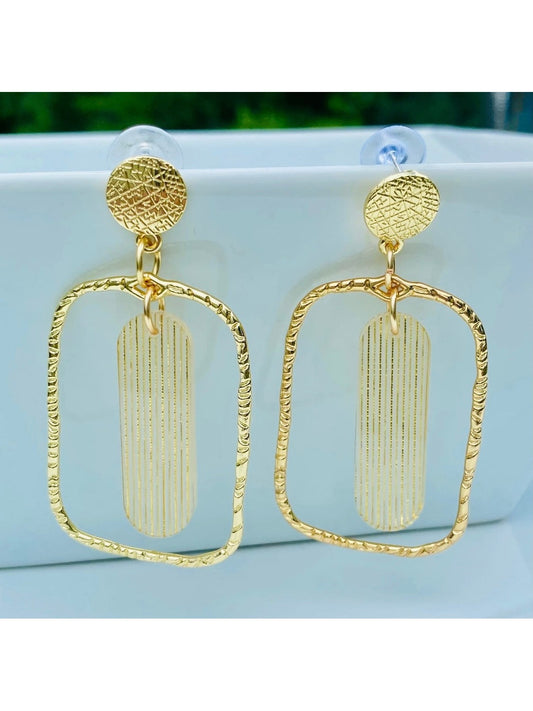 Gold Plated Acrylic Dangle Earrings
