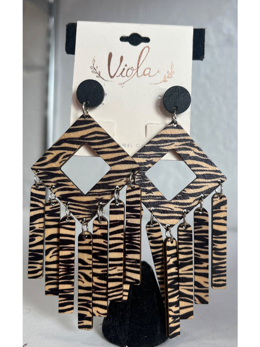 Zebra Two-Tone Earrings ~ Sale