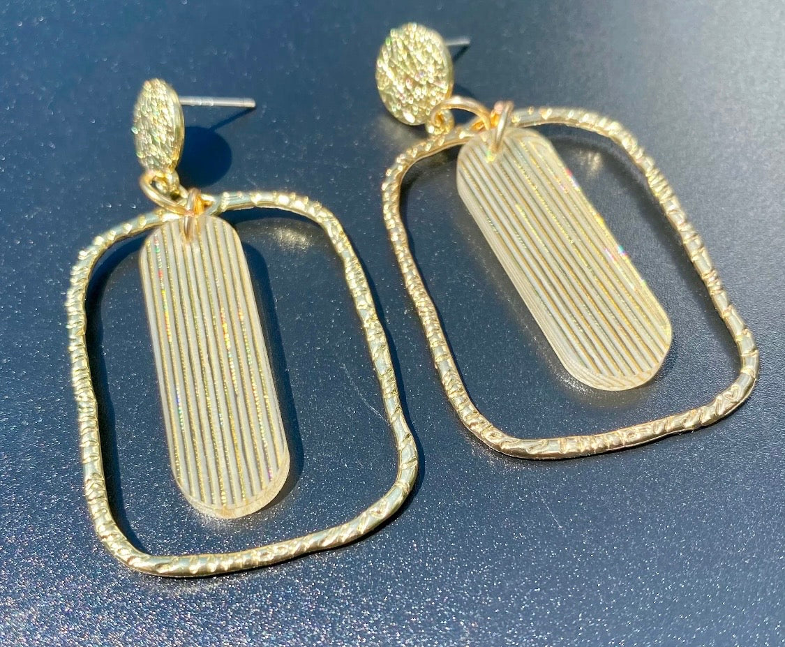 Gold Plated Acrylic
Dangle Earrings
