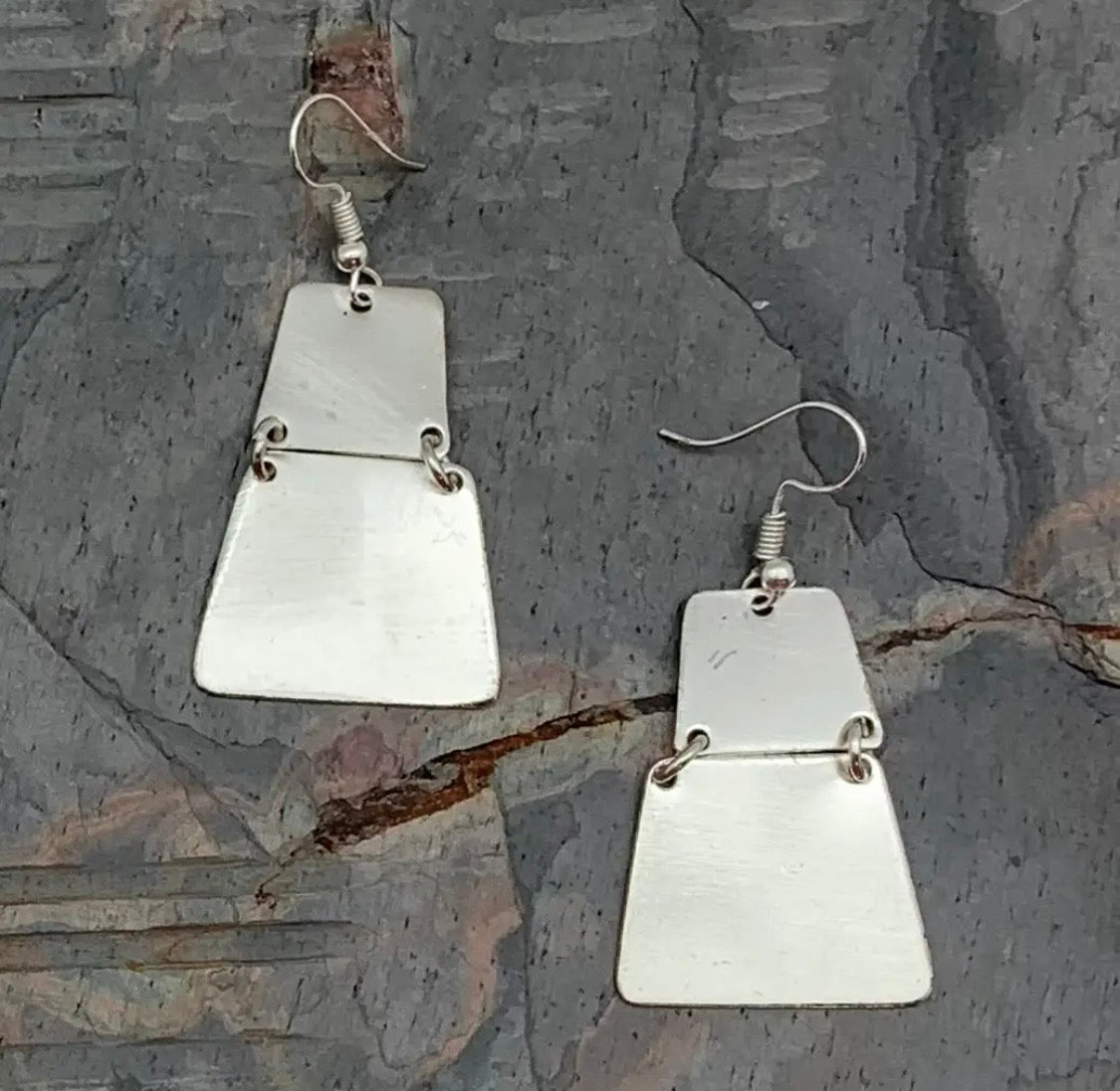 Silver Plated Earrings - Brushed
Connected Shapes