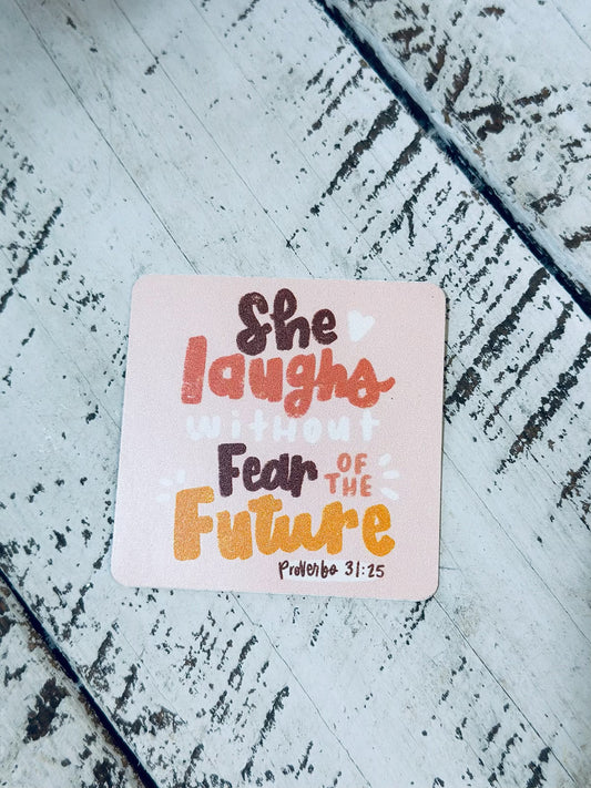 She Laughs Without Fear Bible Sticker