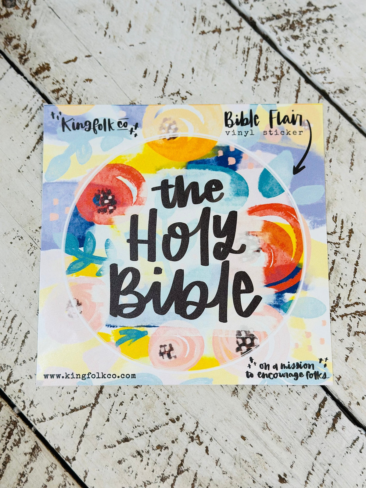 The Floral Holy Bible Vinyl Sticker