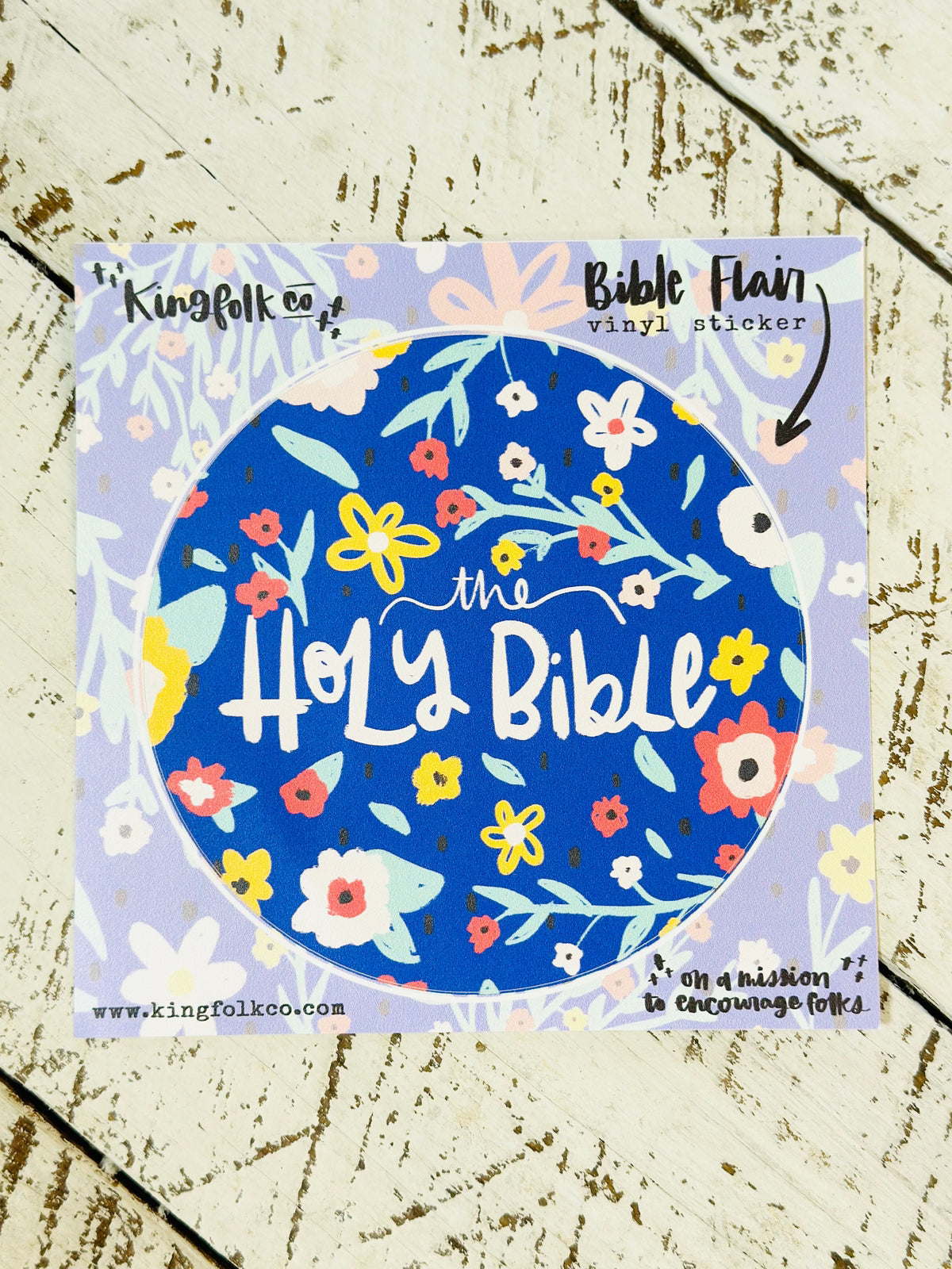 Spring Floral Holy Bible Vinyl Sticker