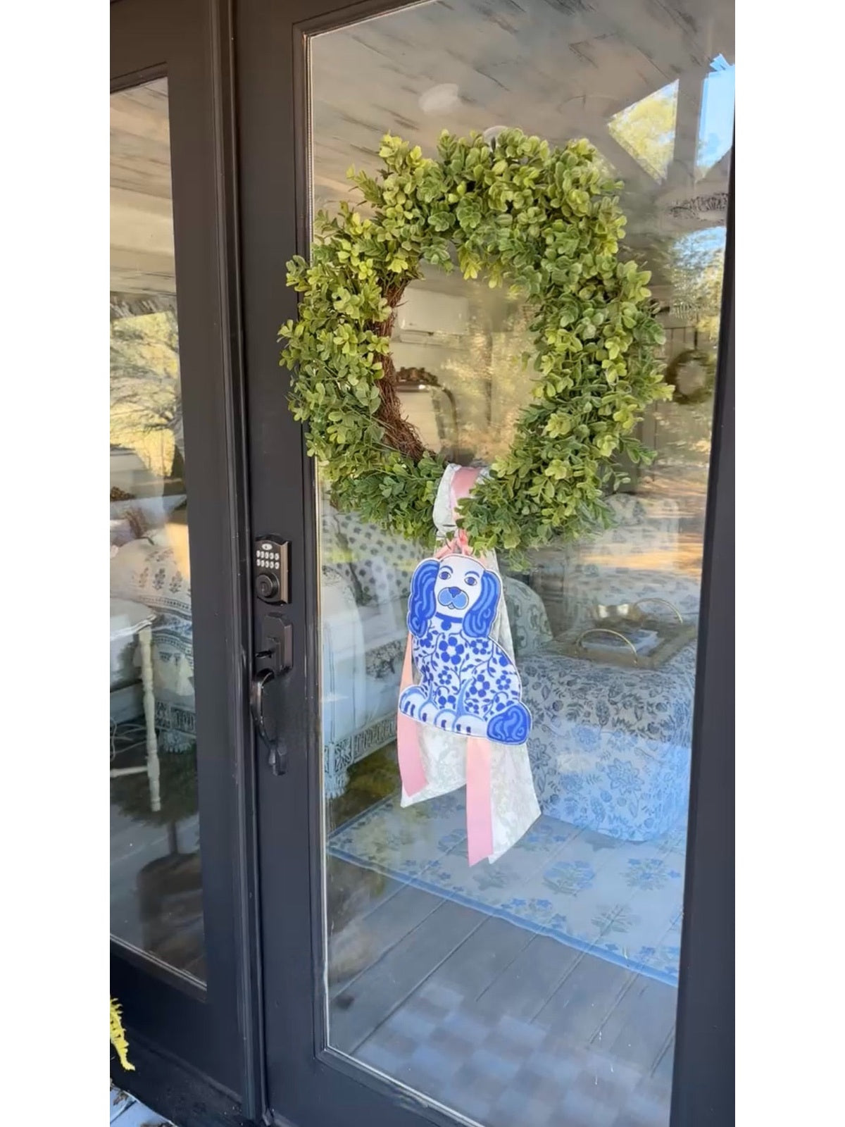 Chinoiserie Staffordshire Dog Canvas Plush Ornament