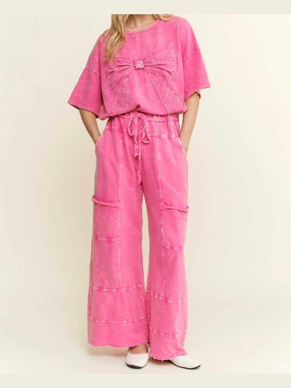 Mineral Wash Wide leg lounge pants