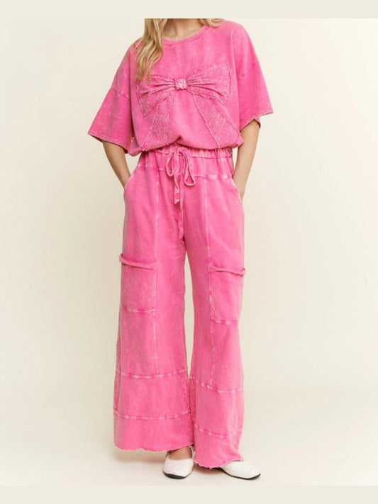 Mineral Wash Wide leg lounge pants