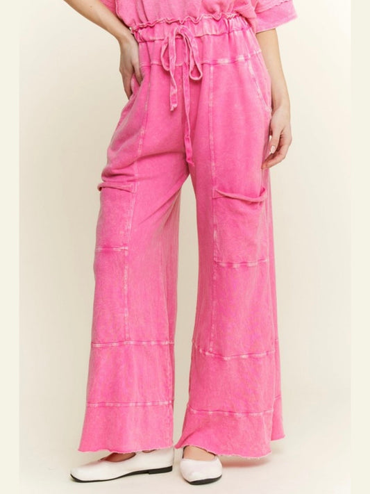 Mineral Wash Wide leg lounge pants