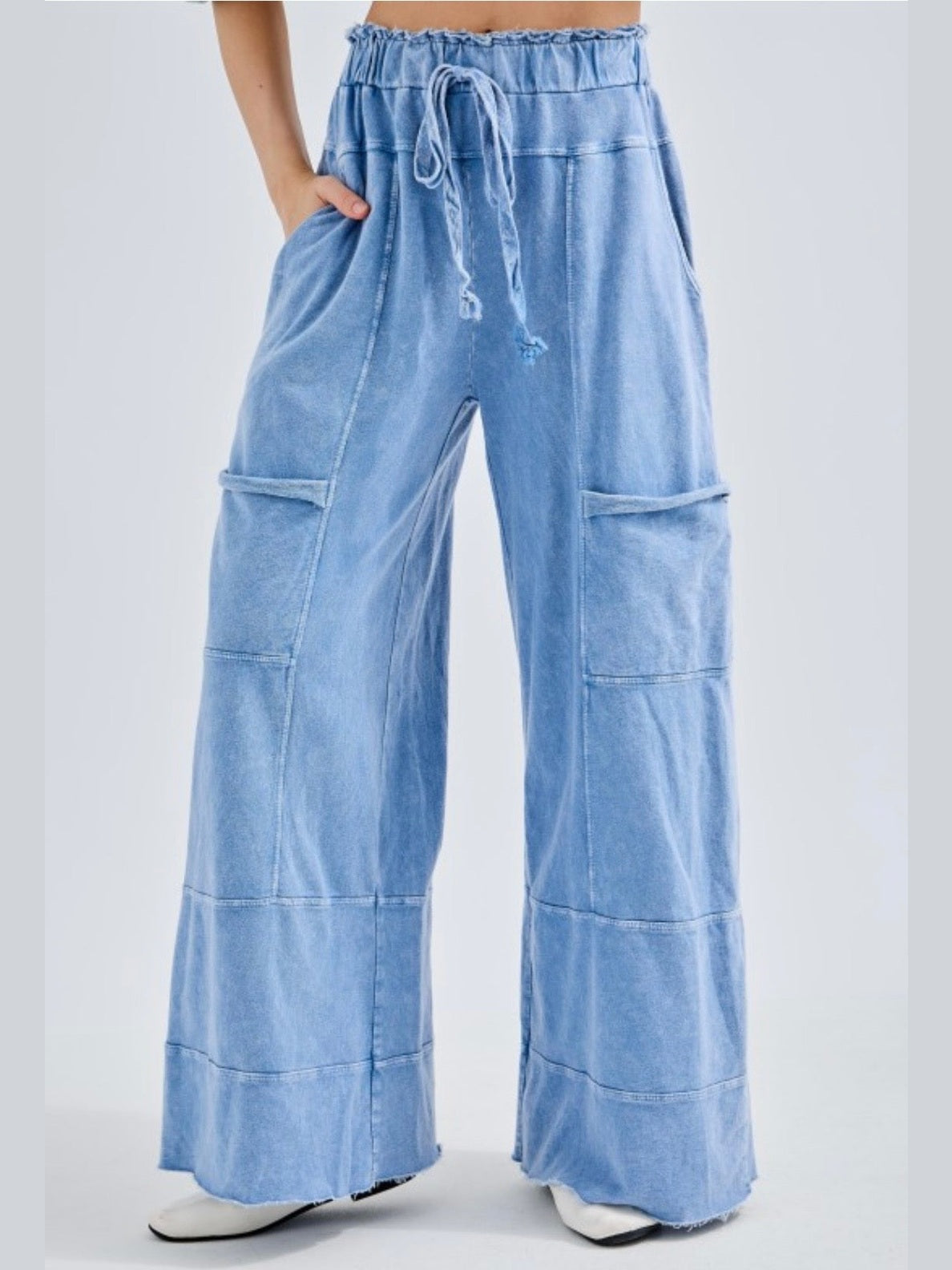 Mineral Wash Wide leg lounge pants