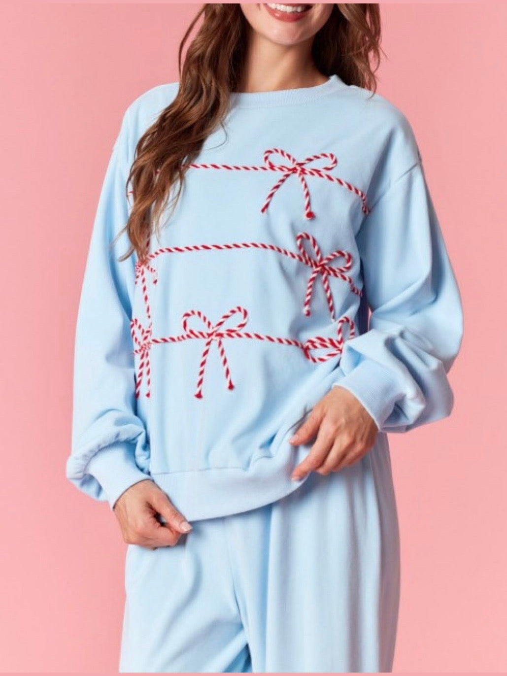 Twist Bow Cord Sweatshirt
