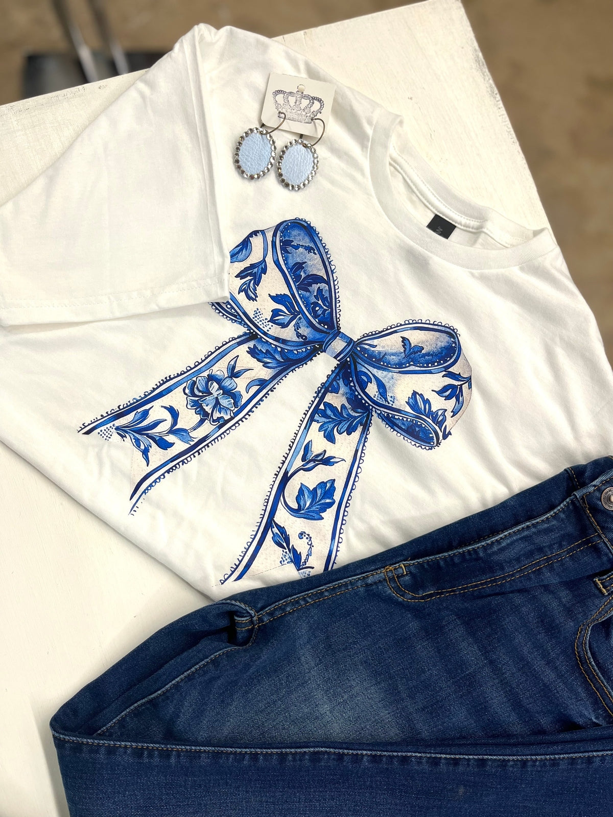 Blue Ribbon Floral Tee