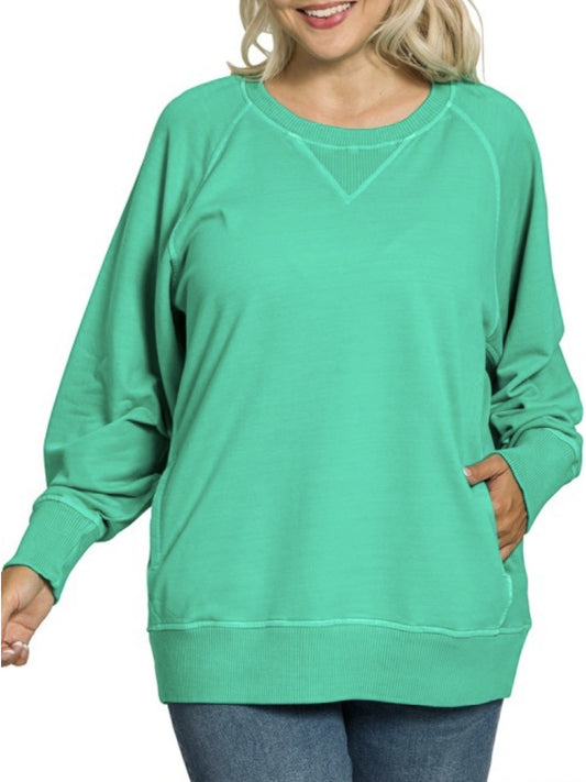K. Green French Terry Pullover