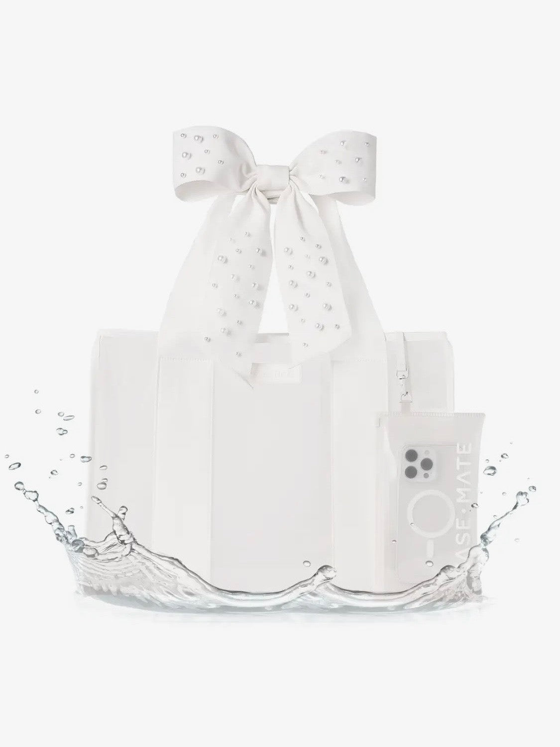 Case-Mate Ivory Pearl Bow Jelly Tote Bag