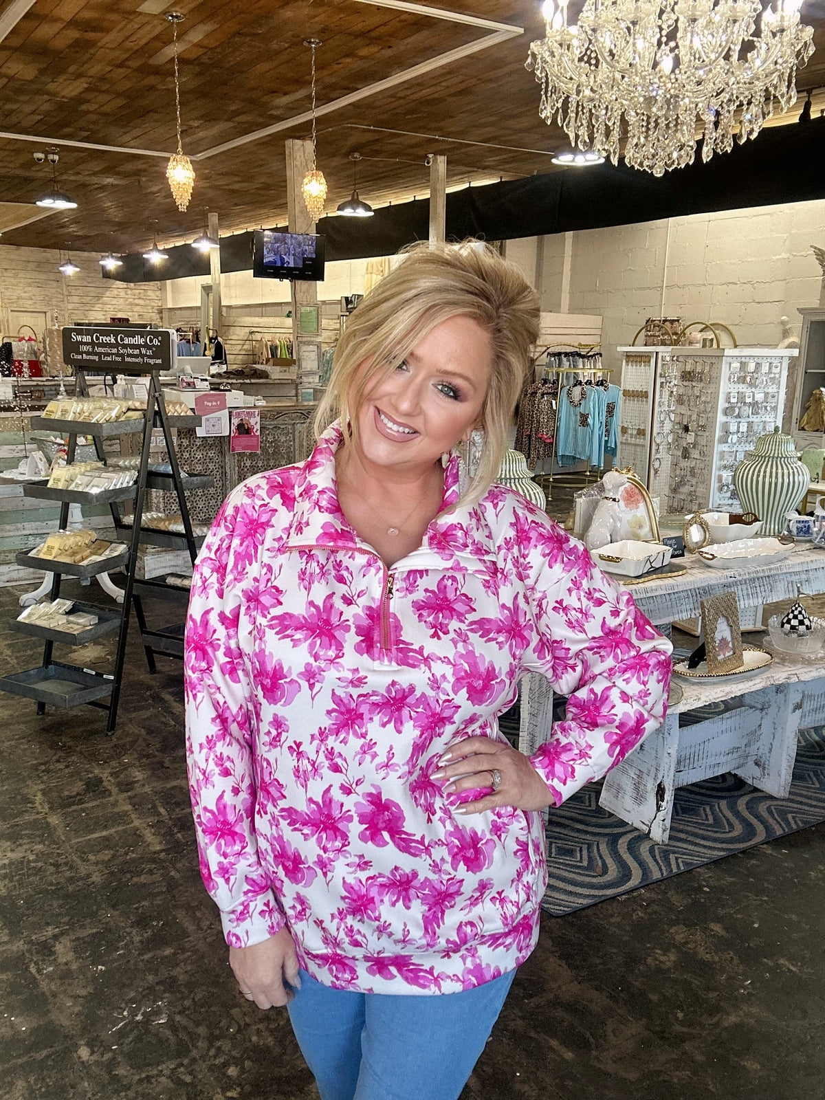 Everyday Pullover- Pink Regal Blossom