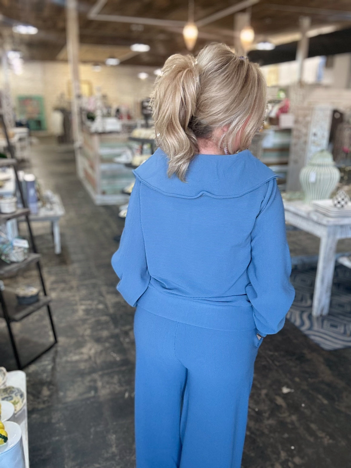 Dusty Blue Pants Set