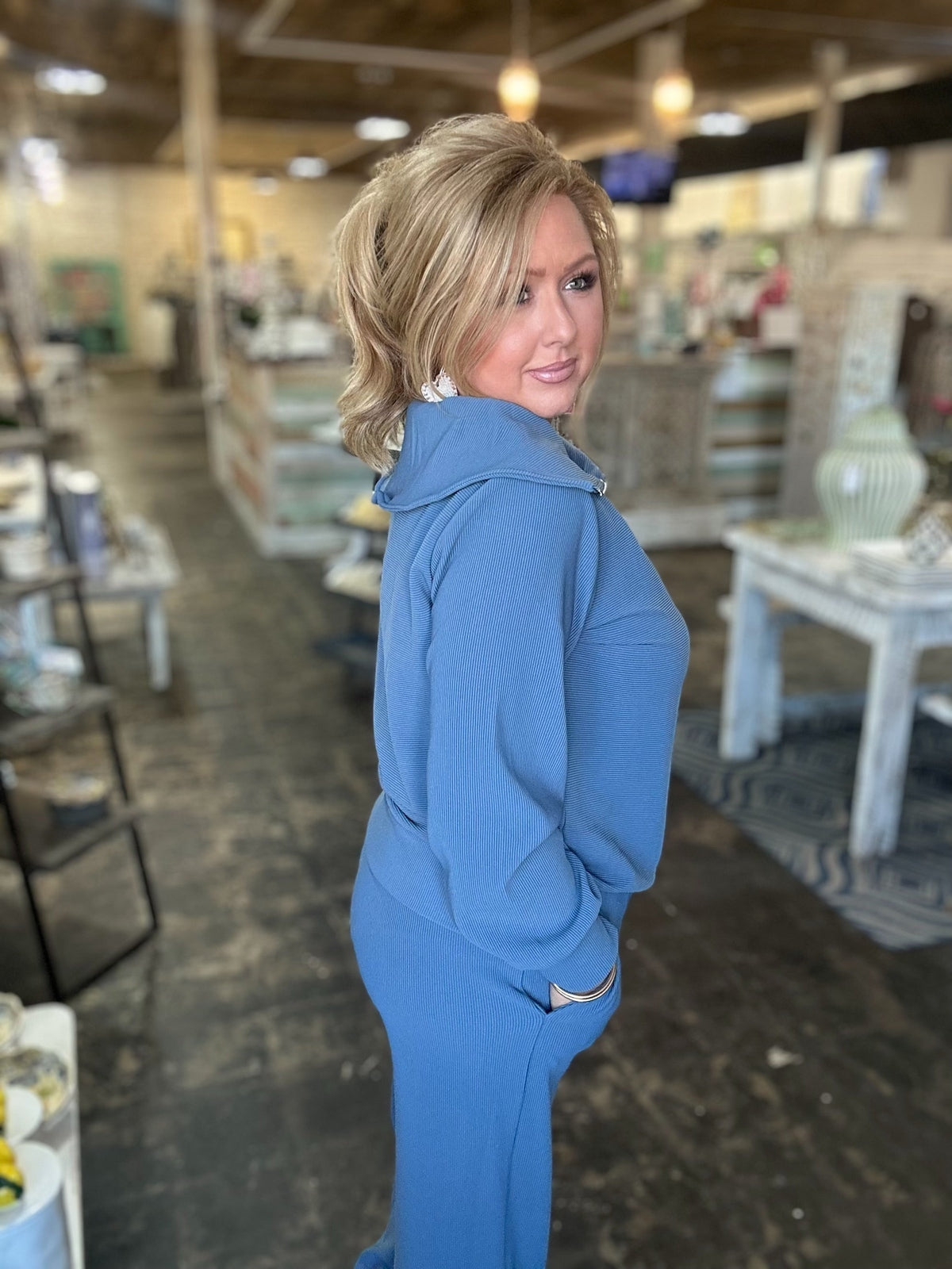 Dusty Blue Pants Set