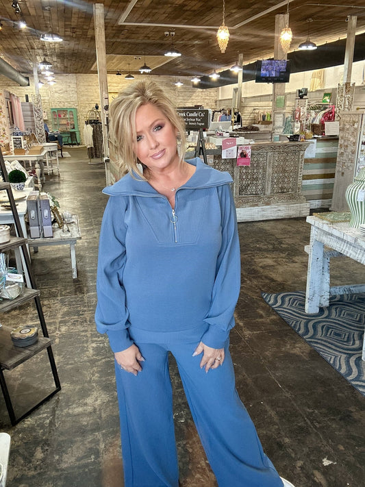 Dusty Blue Pants Set